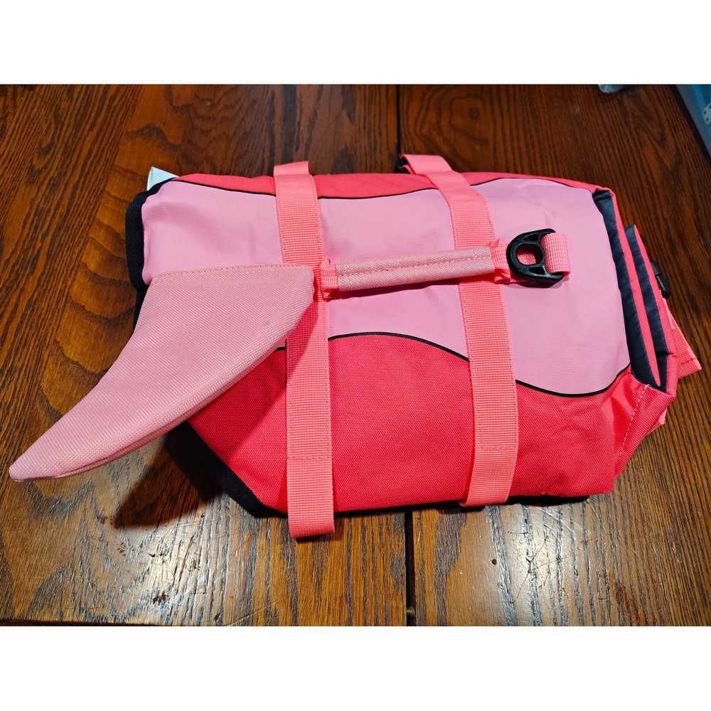 Pink Dog Life Jacket Size M Polyester w/ Rescue Handle Quick-Release Buckle